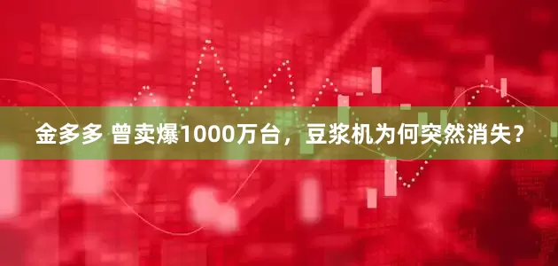 金多多 曾卖爆1000万台，豆浆机为何突然消失？